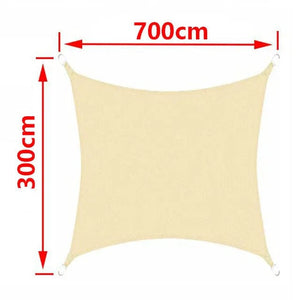 Planet Gates Beige 200x500cm Outdoor Awnings Waterproof Sun Shade Sail Garden Canopi For Terrace Car Canvas Awning Rectangle Pool Sun-Shelter Sunshade Sail