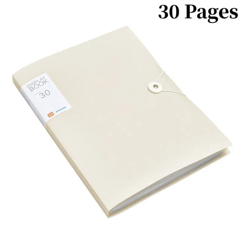 Planet Gates Beige 30 Pages 30/60 Pages File Bag A4 Transparent Binder File Folder Storage Student Test Paper Classification Organization Office Supplies