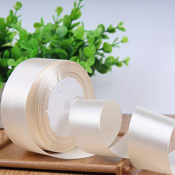 Planet Gates Beige / 4 Cm 40mm Silk Satin Ribbon for Crafts Handmade DIY Gift Wrap Party Wedding Decorative Bouquets Cake Decor Material Short Eye Catching