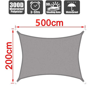 Planet Gates BEIGE 400cm x 400cm 3x5m3x6m4x5m Waterproof Sunshade 300D Shade Protection Shade Sail Awning Camping Shade Cloth Large Outdoor Canopy Garden Yard