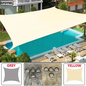 Planet Gates BEIGE 400cm x 400cm 3x5m3x6m4x5m Waterproof Sunshade 300D Shade Protection Shade Sail Awning Camping Shade Cloth Large Outdoor Canopy Garden Yard