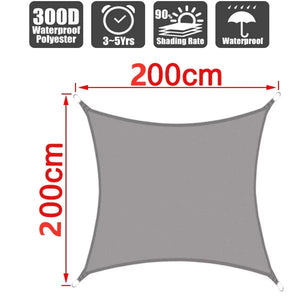 Planet Gates BEIGE 400cm x 400cm 3x5m3x6m4x5m Waterproof Sunshade 300D Shade Protection Shade Sail Awning Camping Shade Cloth Large Outdoor Canopy Garden Yard