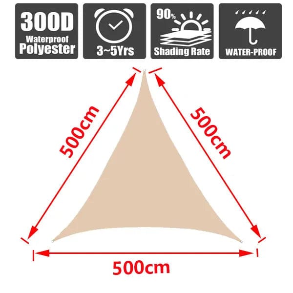 Planet Gates BEIGE 400cm x 400cm 3x5m3x6m4x5m Waterproof Sunshade 300D Shade Protection Shade Sail Awning Camping Shade Cloth Large Outdoor Canopy Garden Yard