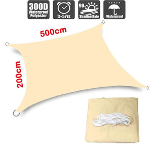 Planet Gates BEIGE 400cm x 400cm 3x5m3x6m4x5m Waterproof Sunshade 300D Shade Protection Shade Sail Awning Camping Shade Cloth Large Outdoor Canopy Garden Yard