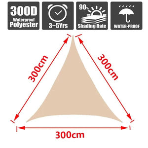 Planet Gates BEIGE 400cm x 400cm 3x5m3x6m4x5m Waterproof Sunshade 300D Shade Protection Shade Sail Awning Camping Shade Cloth Large Outdoor Canopy Garden Yard