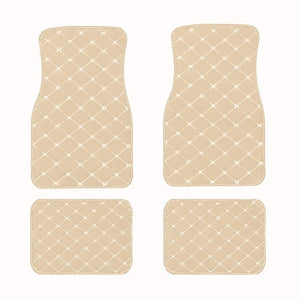 Planet Gates Beige 4pcs Car Floor Mats Universal Waterproof Front Rear Full Set Auto Rugs Leather Car Carpet Accessories Interior