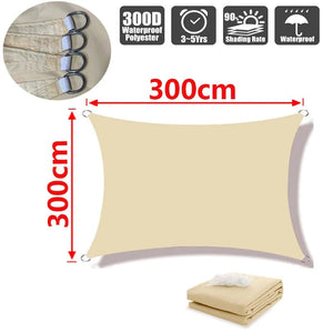 Planet Gates Beige 500x500cm Outdoor Awnings Waterproof Sun Shade Sail Garden Canopi For Terrace Car Canvas Awning Rectangle Pool Sun-Shelter Sunshade Sail 5