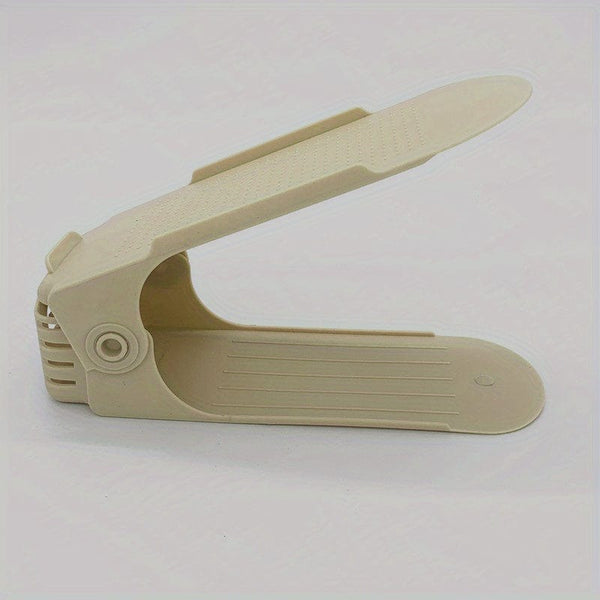 Planet Gates Beige Color 10pcs Adjustable Plastic Shoe Rack - Organize Your Shoes with Ease