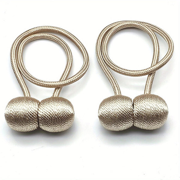 Planet Gates Beige Color 2pcs Creative Curtain Tiebacks Magnetic Buckles, Modern Simple Curtain Strap, Punch-free Installation Curtain Holdback For Bedroom Living Room Home Decor