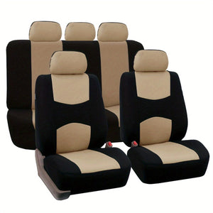 Planet Gates Beige Color Upgrade Your Car Interior With A Universal Fit 5-Seat Polyester Car Seat Cover Set