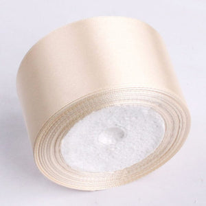Planet Gates Beige / Diameter 40mm 1 Roll, 22meters 4cm Silk Satin Ribbons Crafts Bow Handmade Gift Wrap Party Wedding Christmas Decorations, Ribbons For Bouquets, Craft Supplies, Fabric, Handmade Wedding Bouquets Material, Gift Packaging Materials,