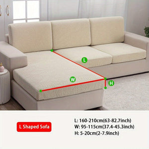 Planet Gates Beige / L Shaped Sofa Waterproof Jacquard Sofa Cover Large Leaf Design Retractable Washable Durable Elastic Slipcover for All Seasons Universal Modern Home Decor Furniture Protector