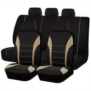 Planet Gates Beige Seat Covers 9pcs Set Car Cushion Auto Accessories Seat Protect Five-Seat Universal Black Gray Blue Red