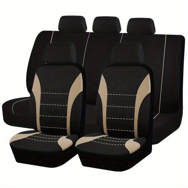 Planet Gates Beige Seat Covers 9pcs Set Car Cushion Auto Accessories Seat Protect Five-Seat Universal Black Gray Blue Red