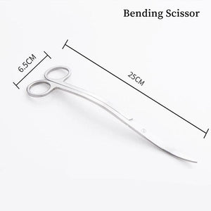 Planet Gates Bending Scissors Aquarium Accessories Hard Stainless Steel Aquarium Tool Scissor Tweezers Plants Wave Scissors Fish Tank Shovels Cleaner Supplies