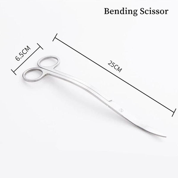 Planet Gates Bending Scissors Aquarium Accessories Hard Stainless Steel Aquarium Tool Scissor Tweezers Plants Wave Scissors Fish Tank Shovels Cleaner Supplies
