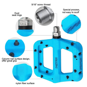 Planet Gates Bicycle Pedal Anti-slip Ultralight Nylon MTB Mountain Bike Pedal Sealed Bearings Pedals Bicycle Accessories Parts