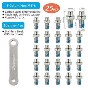 Planet Gates Bicycle Pedal Spikes 25PCS Anti-skip Steel Studs M4 Threading Bolts Pin Nail for Cycle Pedals Bike Accessories