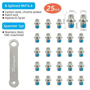 Planet Gates Bicycle Pedal Spikes 25PCS Anti-skip Steel Studs M4 Threading Bolts Pin Nail for Cycle Pedals Bike Accessories