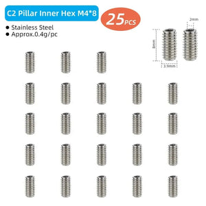Planet Gates Bicycle Pedal Spikes 25PCS Anti-skip Steel Studs M4 Threading Bolts Pin Nail for Cycle Pedals Bike Accessories