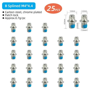 Planet Gates Bicycle Pedal Spikes 25PCS Anti-skip Steel Studs M4 Threading Bolts Pin Nail for Cycle Pedals Bike Accessories