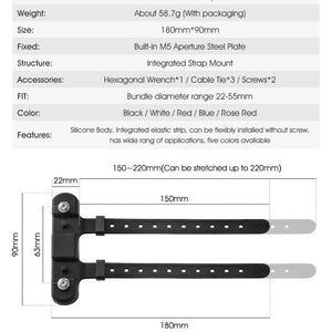 Planet Gates Bicycle Water Bottle Holder Adaptor 5 Colors Silicone Bottle Cage Strap Seatpost Fork Frame Multi Location Mounting Bike Parts