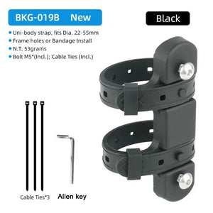 Planet Gates Bicycle Water Bottle Holder Adaptor 5 Colors Silicone Bottle Cage Strap Seatpost Fork Frame Multi Location Mounting Bike Parts