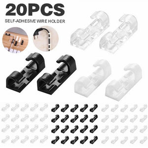 Planet Gates Big Black / CHINA 20 Pcs Cable Clips Organizer Drop Wire Holder Cord Management Self-Adhesive Cable Manager Fixed Clamp Wire Winder