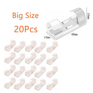 Planet Gates Big Black / CHINA 20 Pcs Cable Clips Organizer Drop Wire Holder Cord Management Self-Adhesive Cable Manager Fixed Clamp Wire Winder