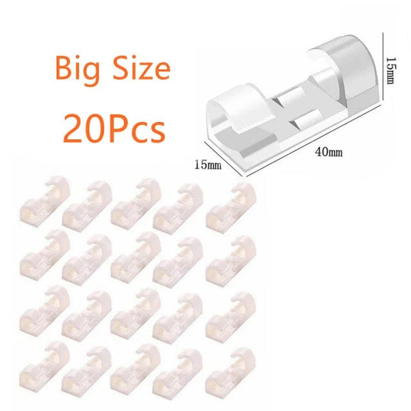 Planet Gates Big Black / CHINA 20 Pcs Cable Clips Organizer Drop Wire Holder Cord Management Self-Adhesive Cable Manager Fixed Clamp Wire Winder