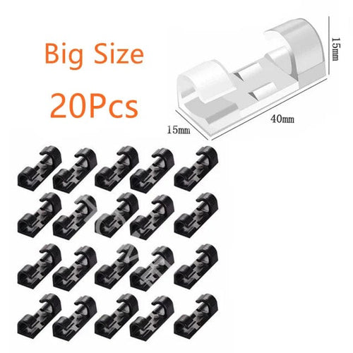 Planet Gates Big Black / CHINA 20 Pcs Cable Clips Organizer Drop Wire Holder Cord Management Self-Adhesive Cable Manager Fixed Clamp Wire Winder