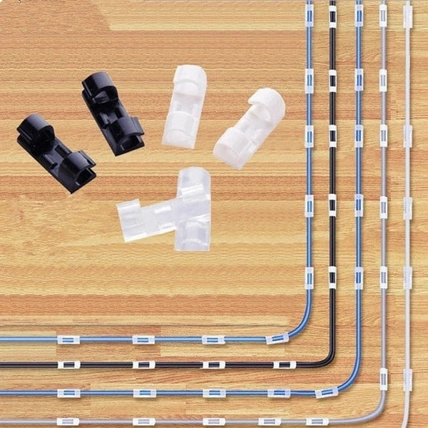 Planet Gates Big Black / CHINA 20 Pcs Cable Clips Organizer Drop Wire Holder Cord Management Self-Adhesive Cable Manager Fixed Clamp Wire Winder