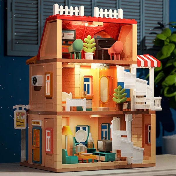 Planet Gates Big Building Block Assembled Mini Furniture Play House Toys For Children Compatible With Duploed Accessories Educational Gift