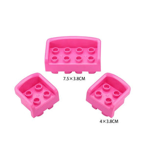 Planet Gates Big Building Block Assembled Mini Furniture Play House Toys For Children Compatible With Duploed Accessories Educational Gift