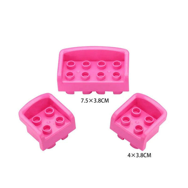 Planet Gates Big Building Block Assembled Mini Furniture Play House Toys For Children Compatible With Duploed Accessories Educational Gift