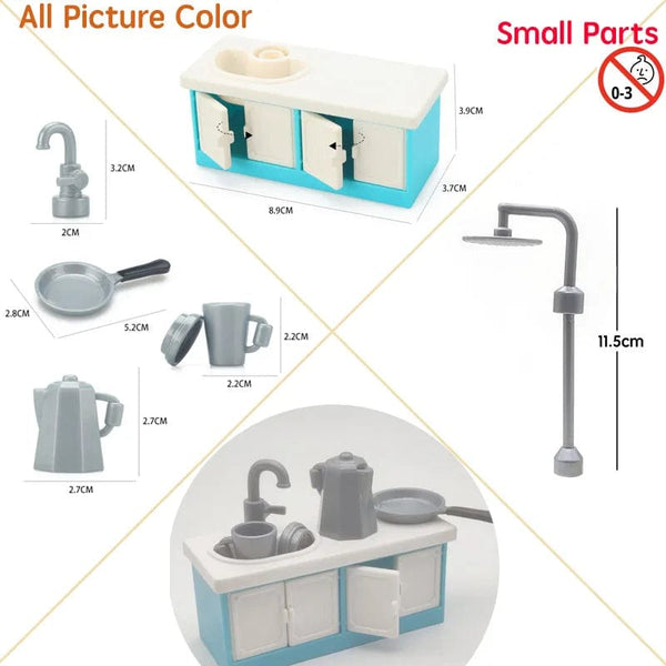 Planet Gates Big Building Block Assembled Mini Furniture Play House Toys For Children Compatible With Duploed Accessories Educational Gift