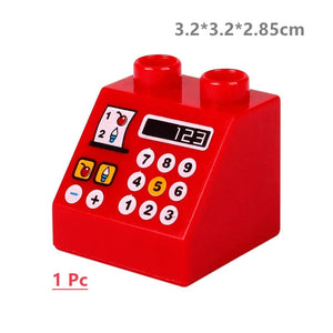 Planet Gates Big Building Blocks Compatible Large Bricks Road Plate Car Parking Pole Fuel Station City Traffic Kids Educational Creative Toys