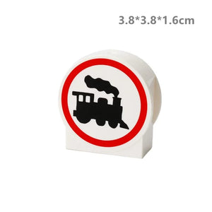 Planet Gates Big Building Blocks Compatible Large Bricks Road Plate Car Parking Pole Fuel Station City Traffic Kids Educational Creative Toys