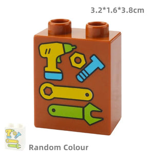 Planet Gates Big Building Blocks Compatible Large Bricks Road Plate Car Parking Pole Fuel Station City Traffic Kids Educational Creative Toys