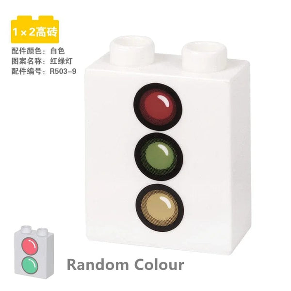 Planet Gates Big Building Blocks Compatible Large Bricks Road Plate Car Parking Pole Fuel Station City Traffic Kids Educational Creative Toys