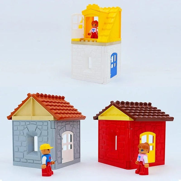 Planet Gates Big Building Blocks Houses Build Accessories Door Window Sets Wall Roof Compatible Large Bricks Assemble Boy Girl Kids Toy Gifts