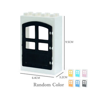 Planet Gates Big Building Blocks Houses Build Accessories Door Window Sets Wall Roof Compatible Large Bricks Assemble Boy Girl Kids Toy Gifts
