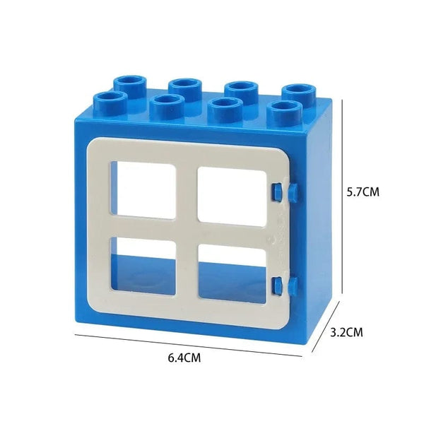 Planet Gates Big Building Blocks Houses Build Accessories Door Window Sets Wall Roof Compatible Large Bricks Assemble Boy Girl Kids Toy Gifts