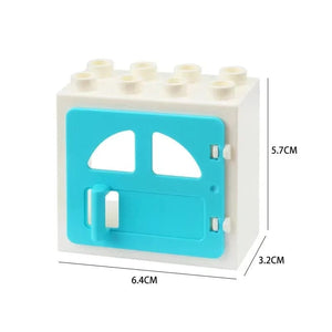 Planet Gates Big Building Blocks Houses Build Accessories Door Window Sets Wall Roof Compatible Large Bricks Assemble Boy Girl Kids Toy Gifts