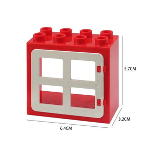 Planet Gates Big Building Blocks Houses Build Accessories Door Window Sets Wall Roof Compatible Large Bricks Assemble Boy Girl Kids Toy Gifts