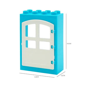 Planet Gates Big Building Blocks Houses Build Accessories Door Window Sets Wall Roof Compatible Large Bricks Assemble Boy Girl Kids Toy Gifts