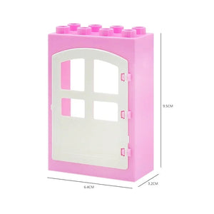 Planet Gates Big Building Blocks Houses Build Accessories Door Window Sets Wall Roof Compatible Large Bricks Assemble Boy Girl Kids Toy Gifts