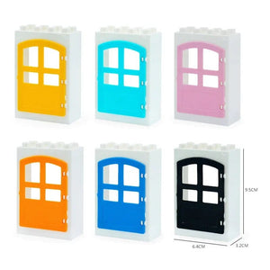 Planet Gates Big Building Blocks Houses Build Accessories Door Window Sets Wall Roof Compatible Large Bricks Assemble Boy Girl Kids Toy Gifts