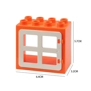 Planet Gates Big Building Blocks Houses Build Accessories Door Window Sets Wall Roof Compatible Large Bricks Assemble Boy Girl Kids Toy Gifts