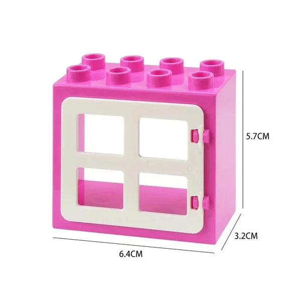 Planet Gates Big Building Blocks Houses Build Accessories Door Window Sets Wall Roof Compatible Large Bricks Assemble Boy Girl Kids Toy Gifts